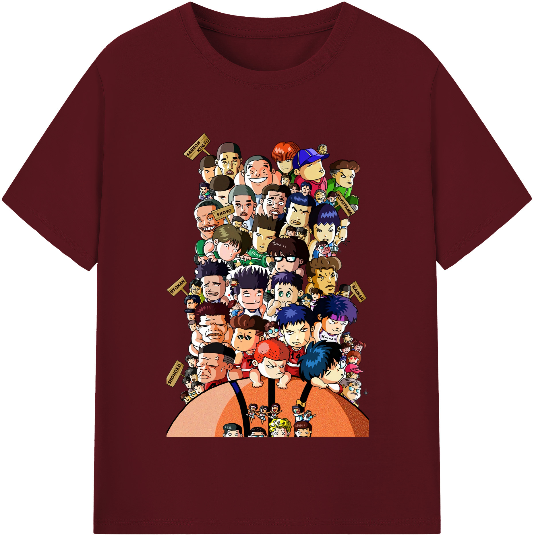 SLAM DUNK／スラムダンク 綿100％半袖Tシャツ（フロントプリント）